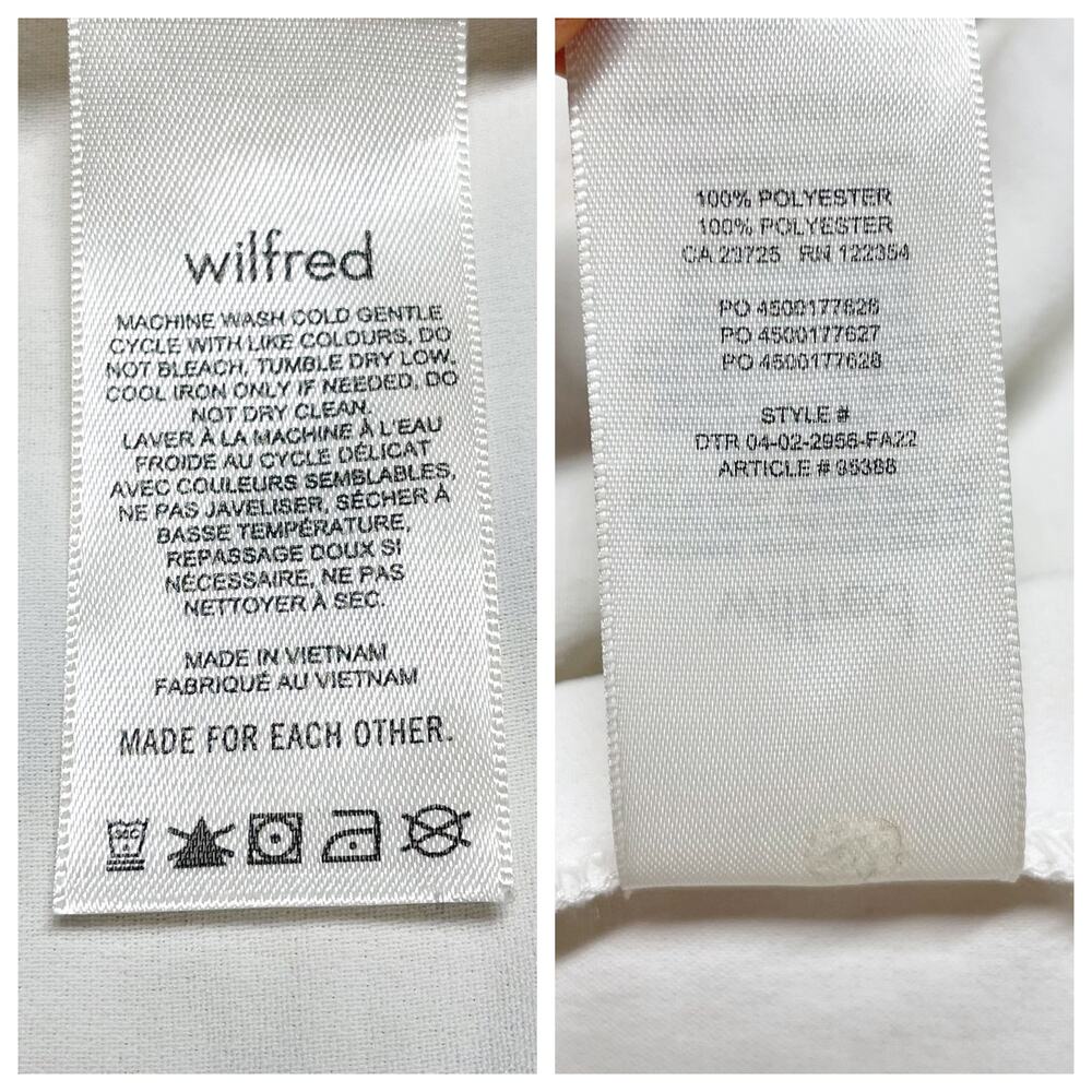 ARITZIA WILFRED Freeform Japanese Crepette Draped Button-Up Top Ivory Size L - Picture 7 of 9
